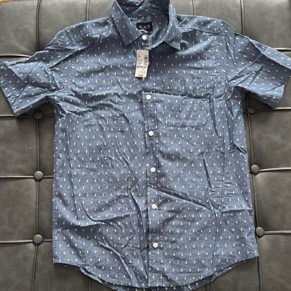 The Children's Place Other - Childen’s PLACE Blue Short Sleeve Button Down Shirt